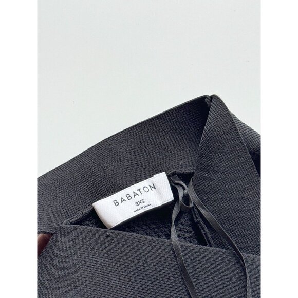 Aritzia BABATON Sculpt Knit Black Ladder Rib Knit Criss Cross Tank Top, Size XXS - Picture 8 of 15